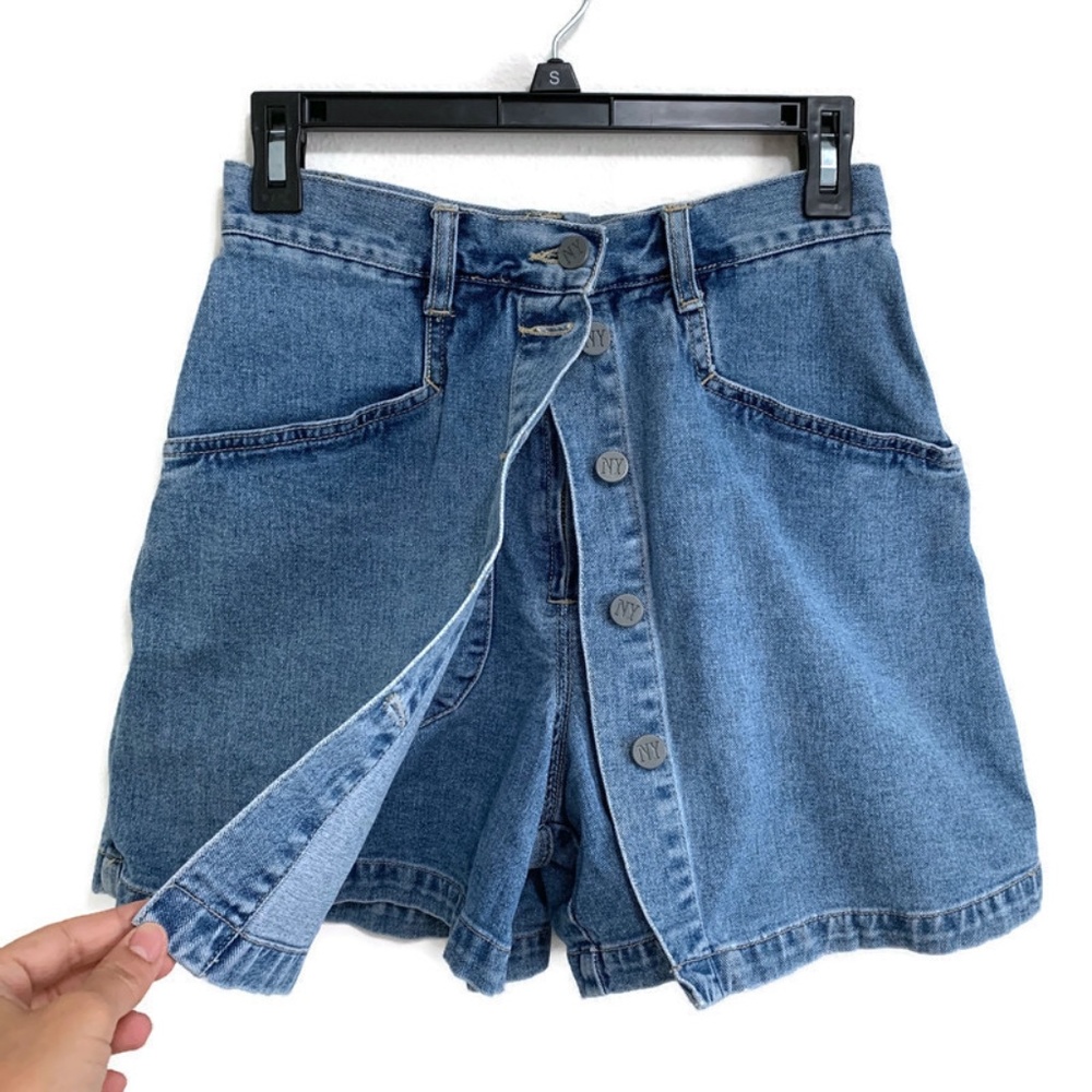 Vintage 90's NY Denim Jean High Rise Skirt - Short